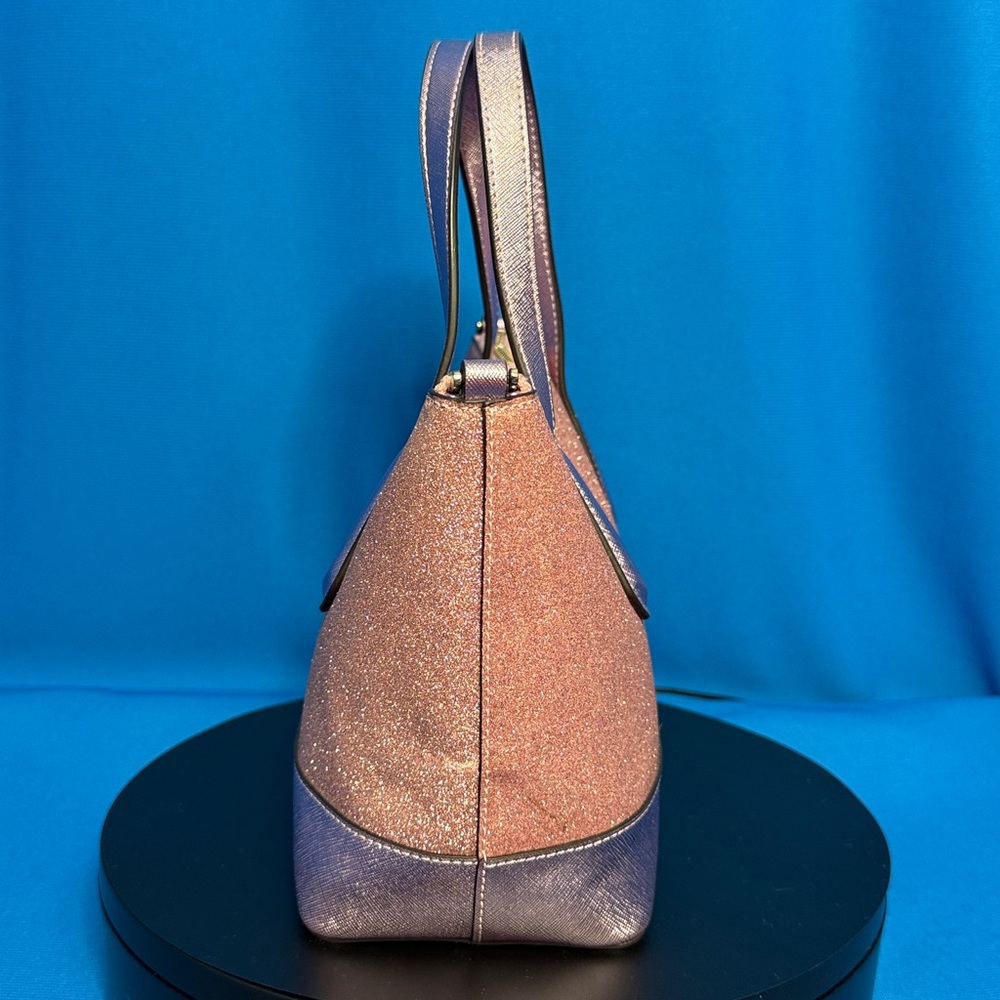 KATE SPADE ♠️ LOLA ROSE PINK GLITTER SHIMMER SPARKLE SATCHEL / HANDBAG / TOTE - Picture 7 of 17